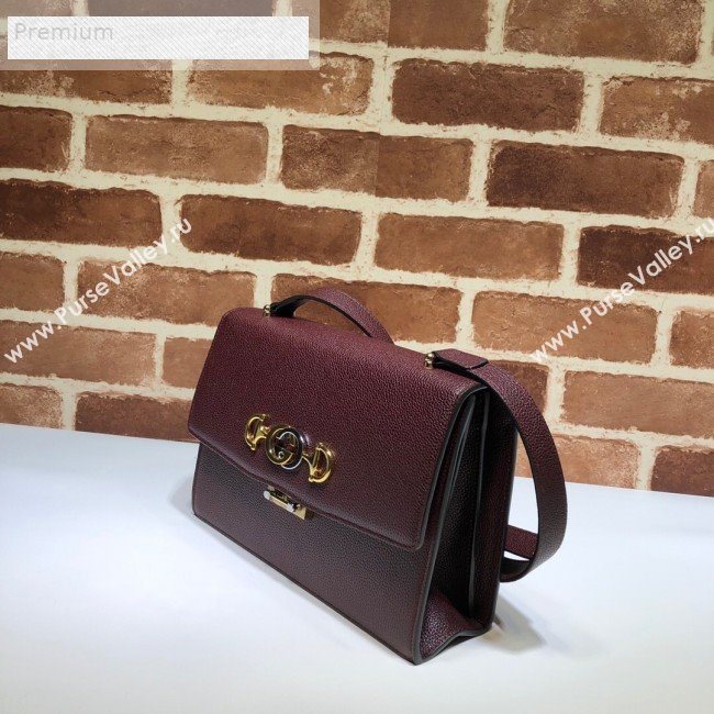Gucci Zumi Grainy Leather Small Shoulder Bag 576388 Burgundy 2019 (DLH-9070839)