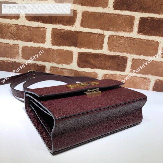 Gucci Zumi Grainy Leather Small Shoulder Bag 576388 Burgundy 2019 (DLH-9070839)
