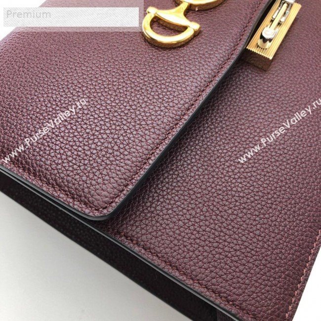 Gucci Zumi Grainy Leather Small Shoulder Bag 576388 Burgundy 2019 (DLH-9070839)