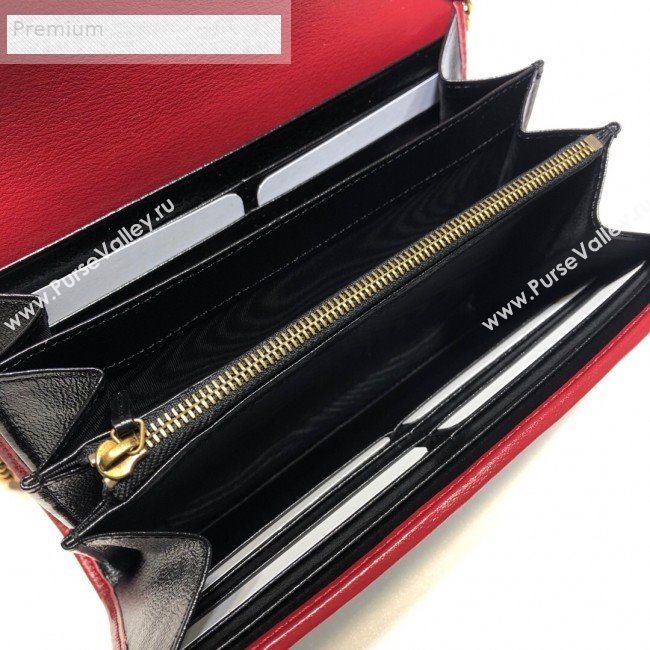 Gucci GG Diagonal Marmont Leather Mini Chain Bag 573807 Black 2019 (DLH-9070844)