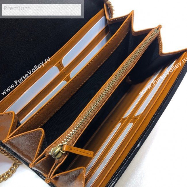 Gucci GG Diagonal Marmont Leather Mini Chain Bag 573807 Cognac 2019 (DLH-9070845)