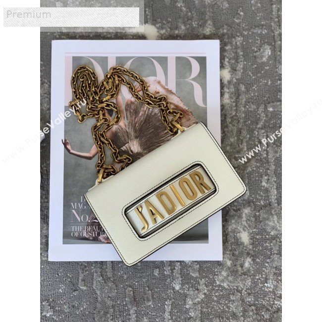Dior JAdior Mini Flap Chain Bag in Palm Grained Leather White 2019 (XXG-9070857)