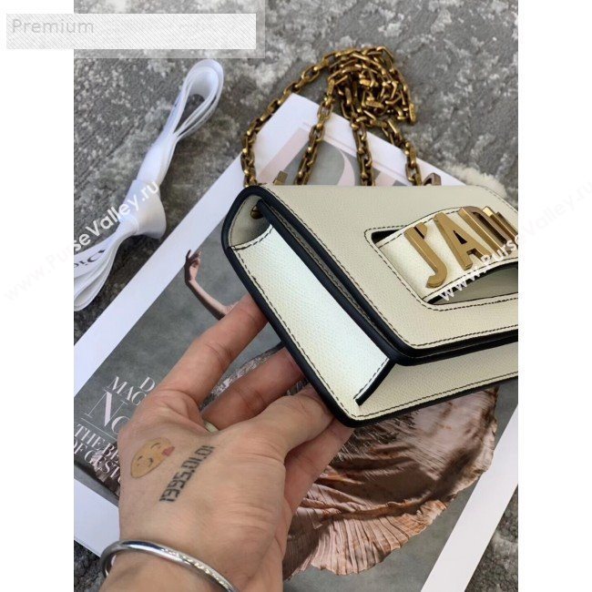 Dior JAdior Mini Flap Chain Bag in Palm Grained Leather White 2019 (XXG-9070857)