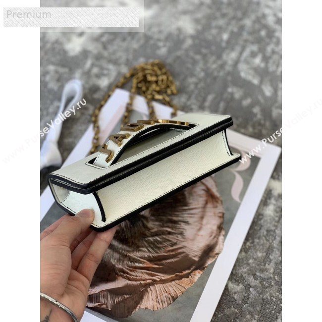 Dior JAdior Mini Flap Chain Bag in Palm Grained Leather White 2019 (XXG-9070857)