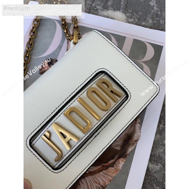 Dior JAdior Mini Flap Chain Bag in Palm Grained Leather White 2019 (XXG-9070857)