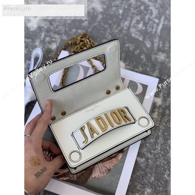 Dior JAdior Mini Flap Chain Bag in Palm Grained Leather White 2019 (XXG-9070857)