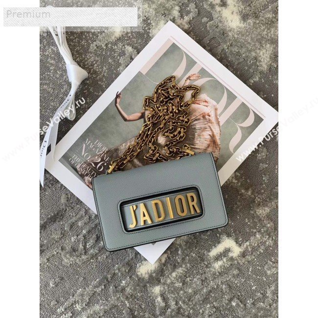 Dior JAdior Mini Flap Chain Bag in Palm Grained Leather Dusty Blue 2019 (XXG-9070858)