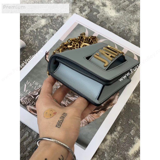Dior JAdior Mini Flap Chain Bag in Palm Grained Leather Dusty Blue 2019 (XXG-9070858)
