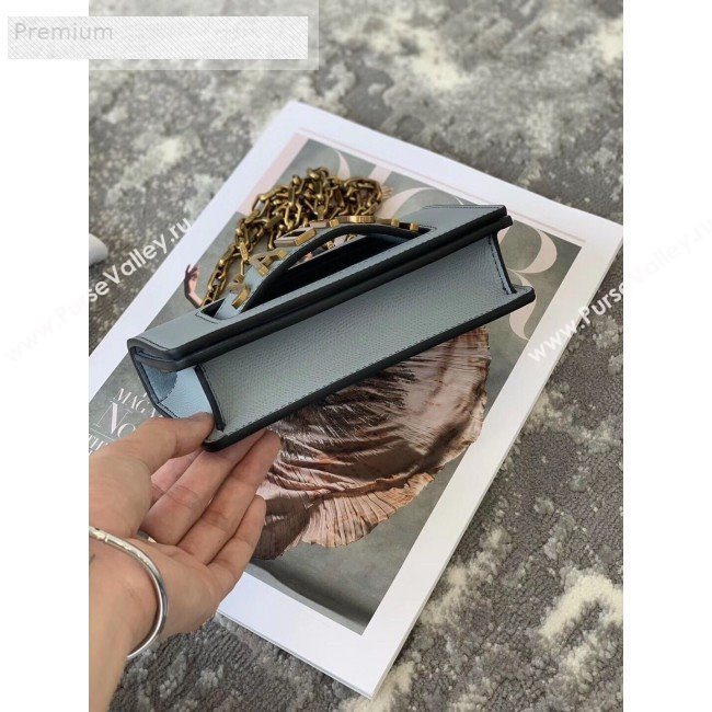 Dior JAdior Mini Flap Chain Bag in Palm Grained Leather Dusty Blue 2019 (XXG-9070858)