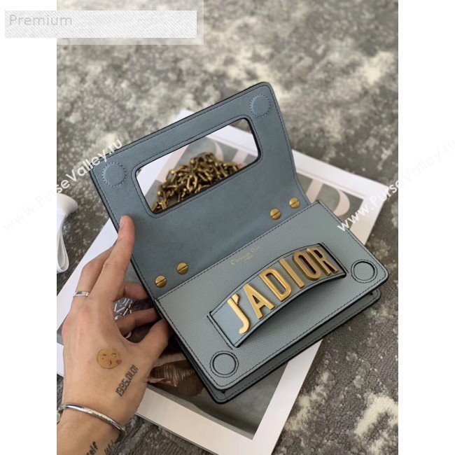 Dior JAdior Mini Flap Chain Bag in Palm Grained Leather Dusty Blue 2019 (XXG-9070858)