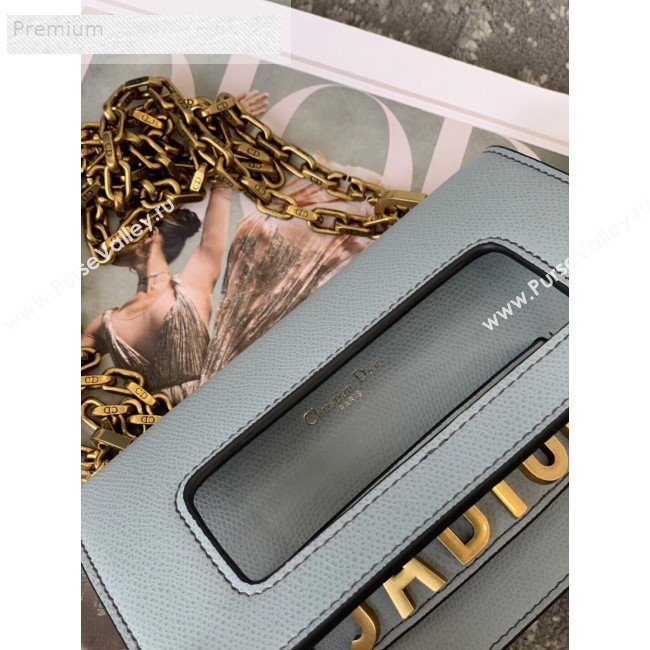 Dior JAdior Mini Flap Chain Bag in Palm Grained Leather Dusty Blue 2019 (XXG-9070858)