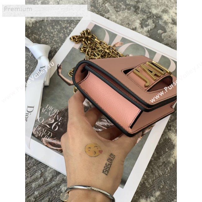 Dior JAdior Mini Flap Chain Bag in Palm Grained Leather Light Pink 2019 (XXG-9070859)