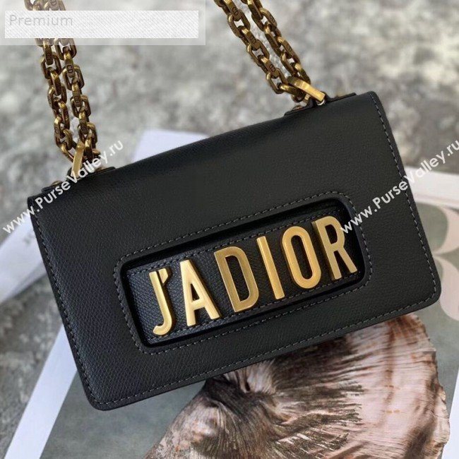 Dior JAdior Mini Flap Chain Bag in Palm Grained Leather Black 2019 (XXG-9070860)