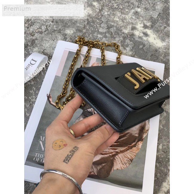 Dior JAdior Mini Flap Chain Bag in Palm Grained Leather Black 2019 (XXG-9070860)