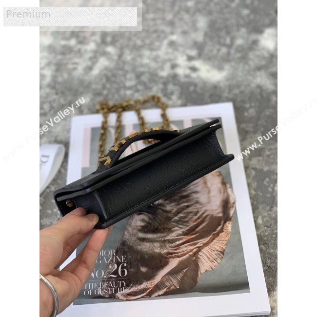 Dior JAdior Mini Flap Chain Bag in Palm Grained Leather Black 2019 (XXG-9070860)