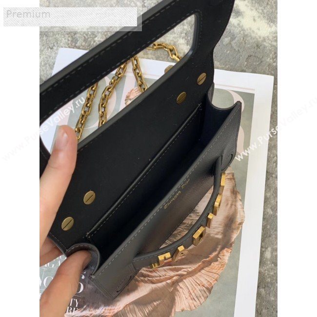 Dior JAdior Mini Flap Chain Bag in Palm Grained Leather Black 2019 (XXG-9070860)