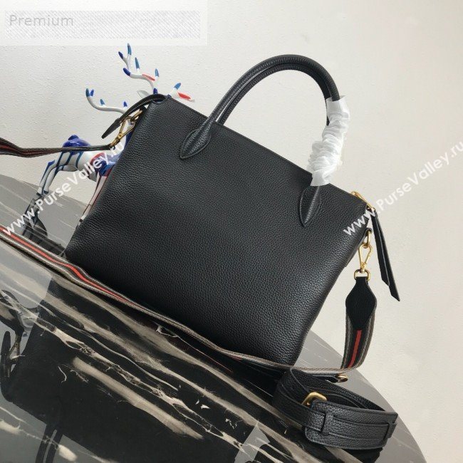 Prada Grained Soft Calf Leather Top Handle Bag 1BA157 Black 2019 (PYZ-9070862)