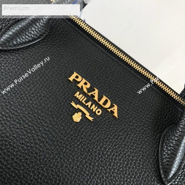 Prada Grained Soft Calf Leather Top Handle Bag 1BA157 Black 2019 (PYZ-9070862)