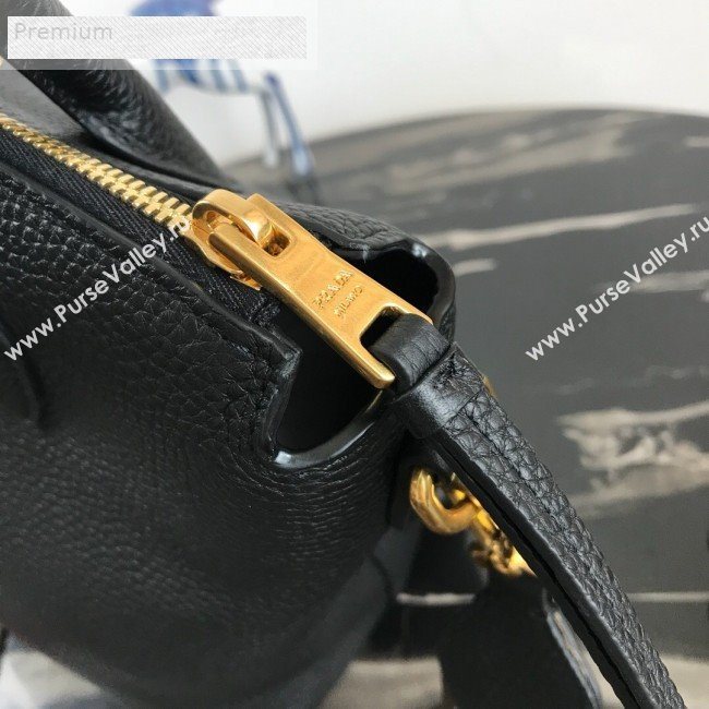 Prada Grained Soft Calf Leather Top Handle Bag 1BA157 Black 2019 (PYZ-9070862)