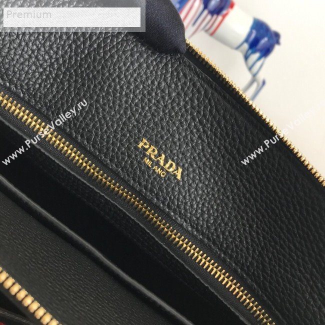 Prada Grained Soft Calf Leather Top Handle Bag 1BA157 Black 2019 (PYZ-9070862)