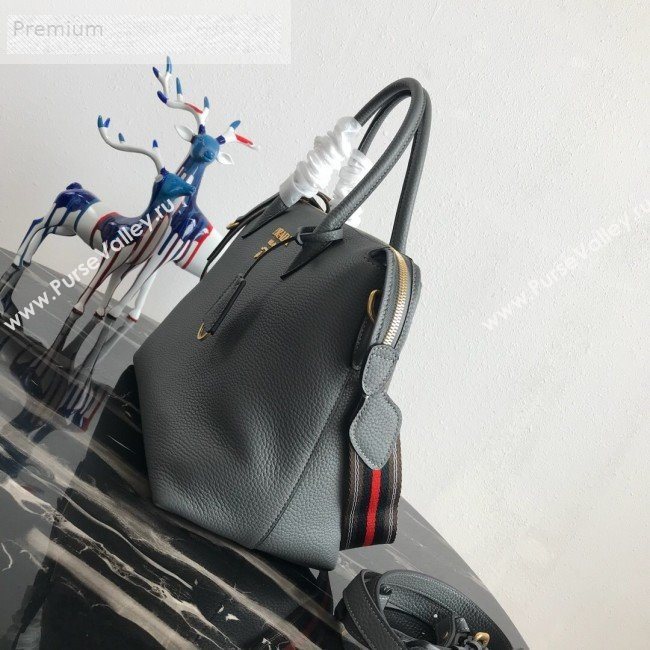 Prada Grained Soft Calf Leather Top Handle Bag 1BA157 Grey 2019 (PYZ-9070863)