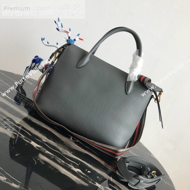 Prada Grained Soft Calf Leather Top Handle Bag 1BA157 Grey 2019 (PYZ-9070863)