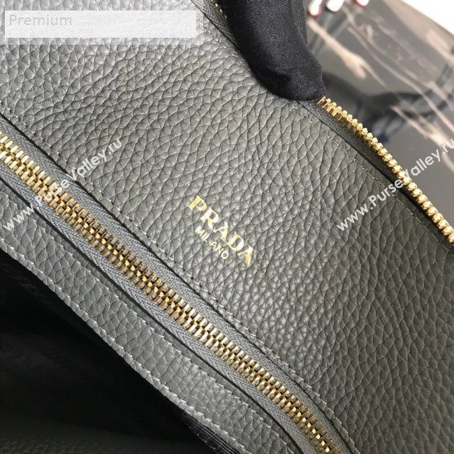 Prada Grained Soft Calf Leather Top Handle Bag 1BA157 Grey 2019 (PYZ-9070863)