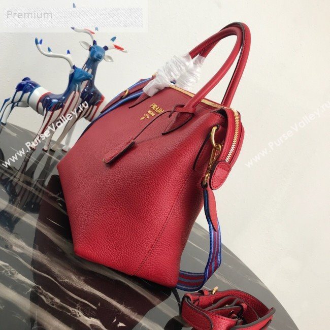 Prada Grained Soft Calf Leather Top Handle Bag 1BA157 Red 2019 (PYZ-9070864)