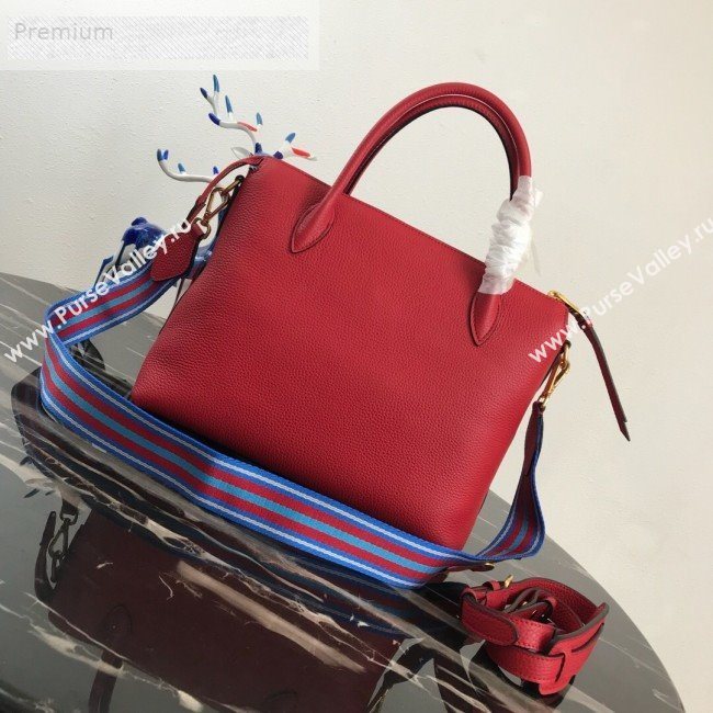 Prada Grained Soft Calf Leather Top Handle Bag 1BA157 Red 2019 (PYZ-9070864)