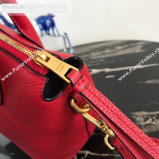 Prada Grained Soft Calf Leather Top Handle Bag 1BA157 Red 2019 (PYZ-9070864)