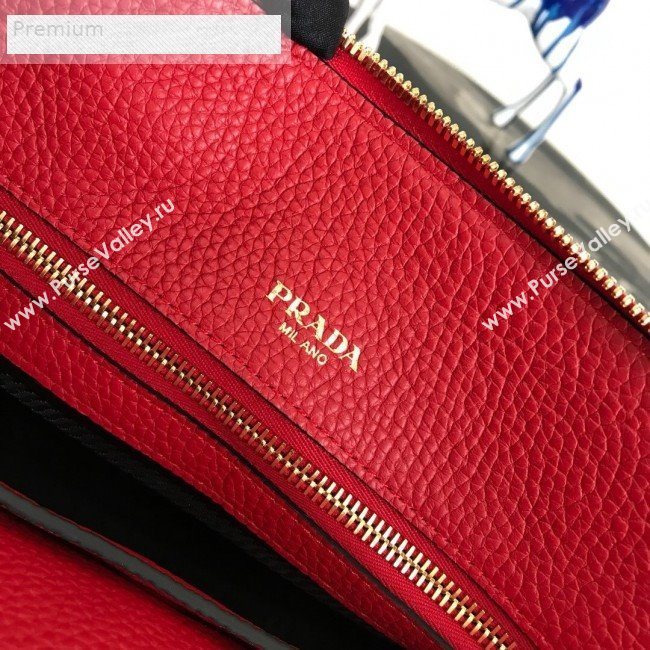 Prada Grained Soft Calf Leather Top Handle Bag 1BA157 Red 2019 (PYZ-9070864)