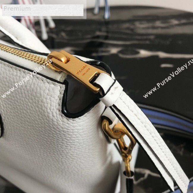 Prada Grained Soft Calf Leather Top Handle Bag 1BA157 White 2019 (PYZ-9070865)