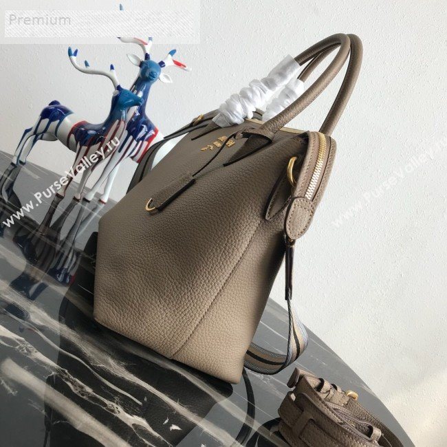 Prada Grained Soft Calf Leather Top Handle Bag 1BA157 Dark Beige 2019 (PYZ-9070866)