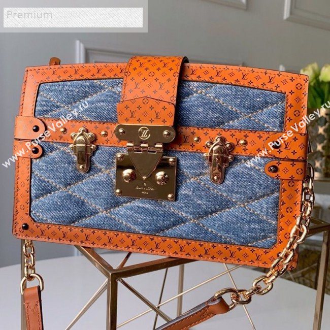 Louis Vuitton Monogram Quilted Denim Trunk Clutch Shoulder Bag M55047 2019 (KD-9071251)