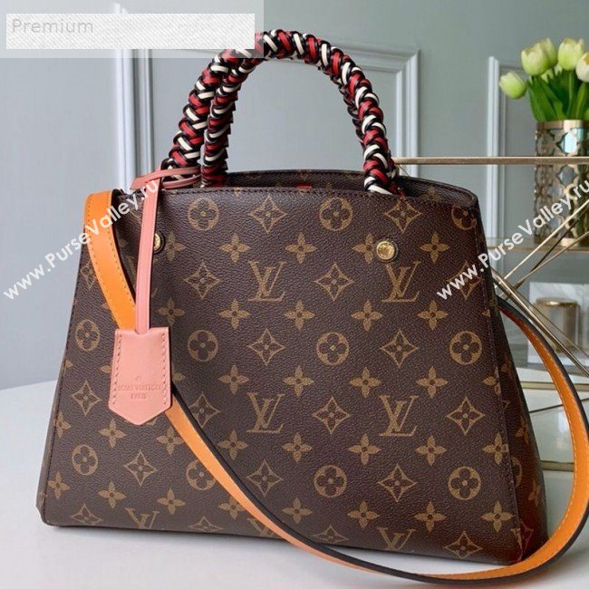 Louis Vuitton Monogram Canvas Montaigne MM Braided Top Handle Bag M44672 2019 (FANG-9071256)