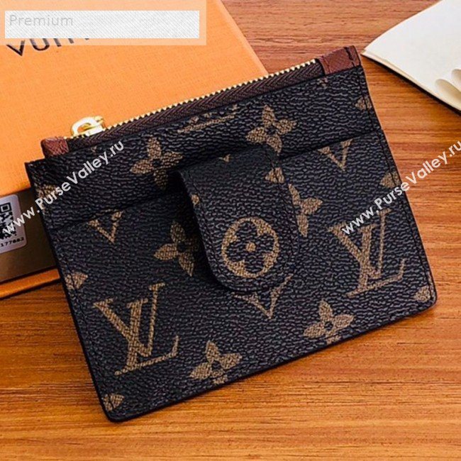 Louis Vuitton Monogram Canvas Porte Cartes Double Zipped Card Holder M66531 Brown 2019 (LVSJ-9071258)