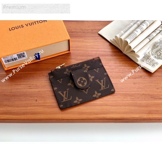 Louis Vuitton Monogram Canvas Porte Cartes Double Zipped Card Holder M66531 Brown 2019 (LVSJ-9071258)