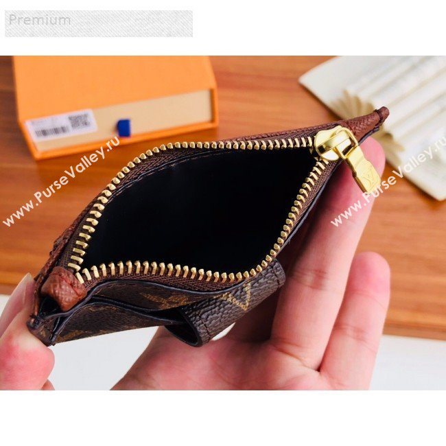 Louis Vuitton Monogram Canvas Porte Cartes Double Zipped Card Holder M66531 Brown 2019 (LVSJ-9071258)