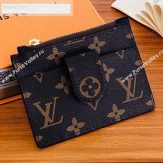 Louis Vuitton Monogram Canvas Porte Cartes Double Zipped Card Holder M66531 Black 2019 (LVSJ-9071260)
