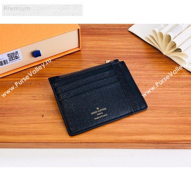 Louis Vuitton Monogram Canvas Porte Cartes Double Zipped Card Holder M66531 Black 2019 (LVSJ-9071260)