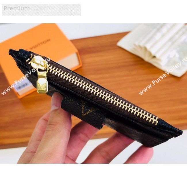 Louis Vuitton Monogram Canvas Porte Cartes Double Zipped Card Holder M66531 Black 2019 (LVSJ-9071260)