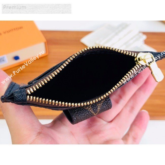 Louis Vuitton Monogram Canvas Porte Cartes Double Zipped Card Holder M66531 Black 2019 (LVSJ-9071260)