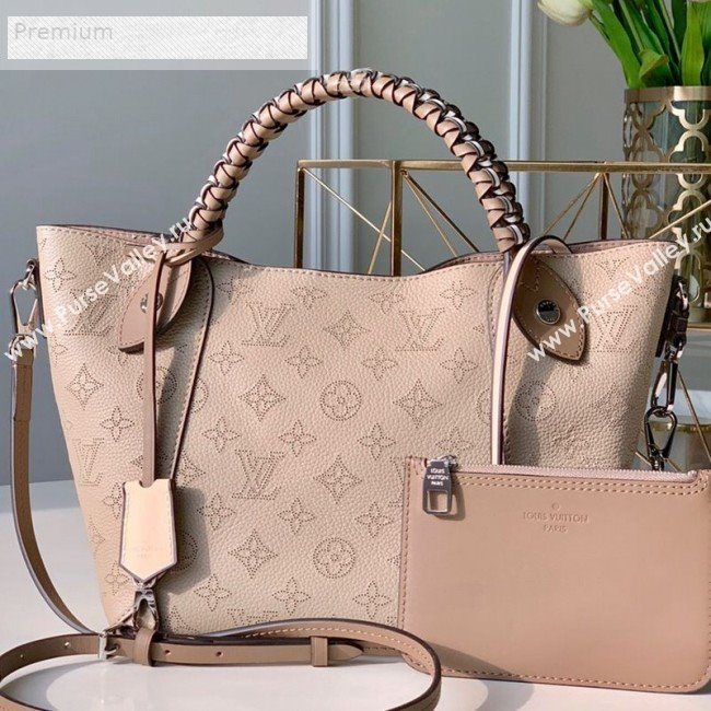 Louis Vuitton Perforated Monogram Calfskin Hina PM Braided Top Handle Bag M53914 Galet Gray 2019 (LVSJ-9071262)