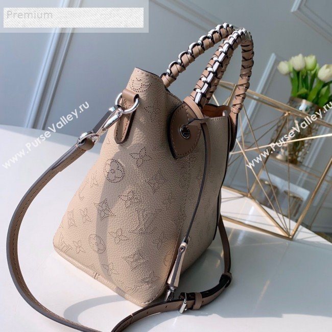 Louis Vuitton Perforated Monogram Calfskin Hina PM Braided Top Handle Bag M53914 Galet Gray 2019 (LVSJ-9071262)