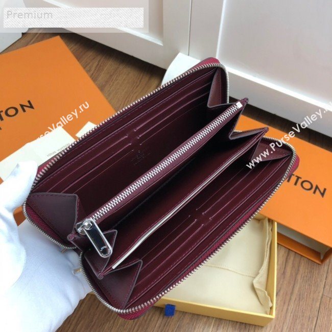 Louis Vuitton Perforated Monogram Calfskin Long Zippy Wallet M58428 Burgundy 2019 (LVSJ-9071265)