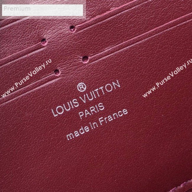 Louis Vuitton Perforated Monogram Calfskin Long Zippy Wallet M58428 Burgundy 2019 (LVSJ-9071265)