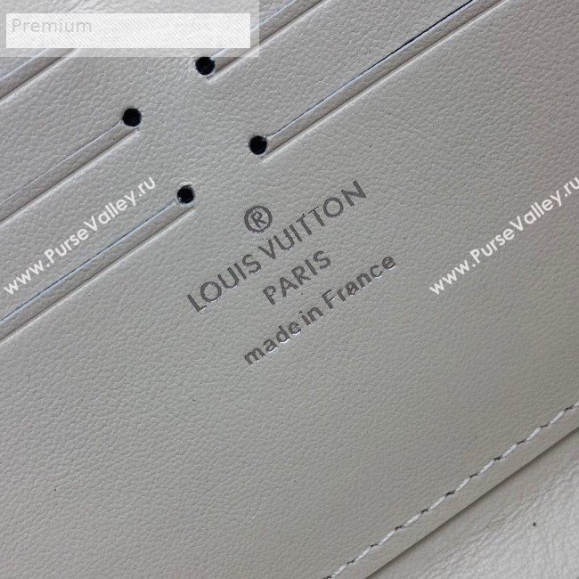Louis Vuitton Perforated Monogram Calfskin Long Zippy Wallet M58431 White 2019 (LVSJ-9071266)