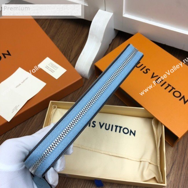 Louis Vuitton Perforated Monogram Calfskin Long Zippy Wallet M58428 Blue 2019 (LVSJ-9071269)