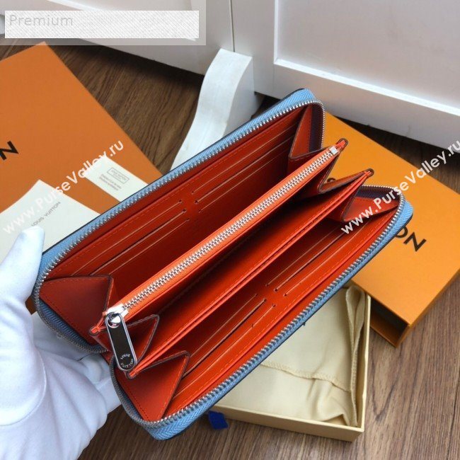 Louis Vuitton Perforated Monogram Calfskin Long Zippy Wallet M58428 Blue 2019 (LVSJ-9071269)