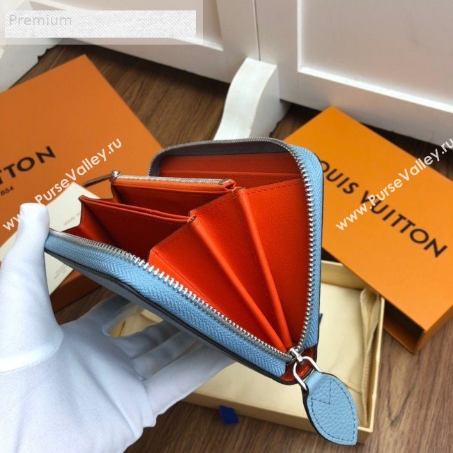 Louis Vuitton Perforated Monogram Calfskin Long Zippy Wallet M58428 Blue 2019 (LVSJ-9071269)